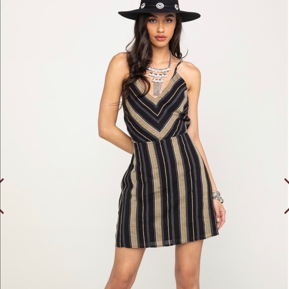 Shyanne Women's Stripe Lace Up Dress - Picture 1 of 3